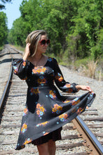 Load image into Gallery viewer, Vintage 60s Black Chiffon Dress
