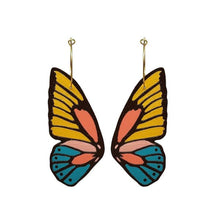 Load image into Gallery viewer, Retro 70s Butterfly Wing Earrings
