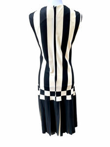 Vintage Mod Black & White Striped Dress