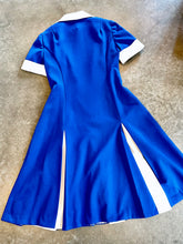 Load image into Gallery viewer, Vintage Mod Blue &amp; White Dress
