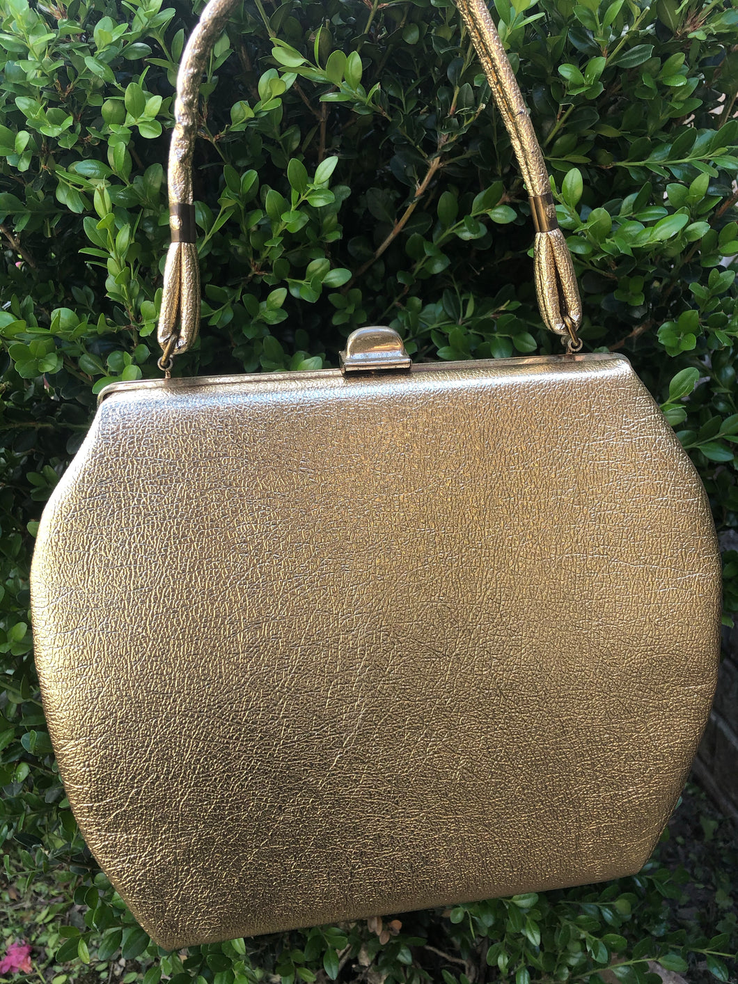 Vintage Mod Metallic Gold Handbag