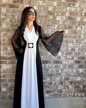 Load image into Gallery viewer, Vintage Black &amp; White Bell Sleeve Maxi

