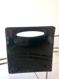 Vintage Black Patent Leather Palizzio New York Box bag