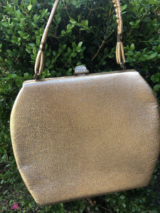 Vintage Mod Metallic Gold Handbag