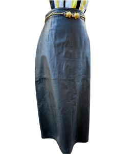 Vintage Leather Tibor Black Skirt