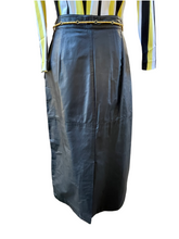 Load image into Gallery viewer, Vintage Leather Tibor Black Skirt
