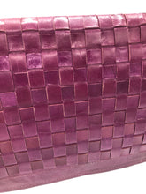 Load image into Gallery viewer, Violet Vintage Leather Handwoven Clutch
