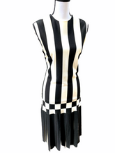 Load image into Gallery viewer, Vintage Mod Black &amp; White Striped Dress
