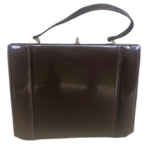 Load image into Gallery viewer, Vintage Large Chocolate Patent Leather Bag
